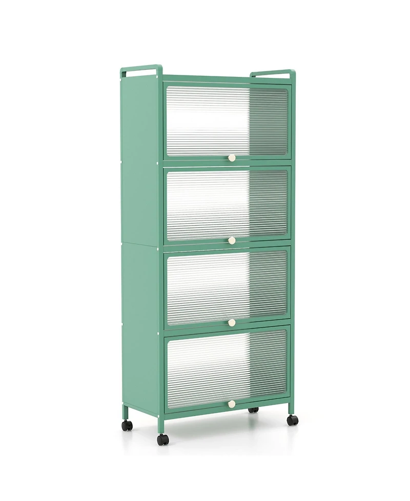 5-Tier Kitchen Baker's Rack with Flip-Up Pc Doors and Ample Storage Shelves