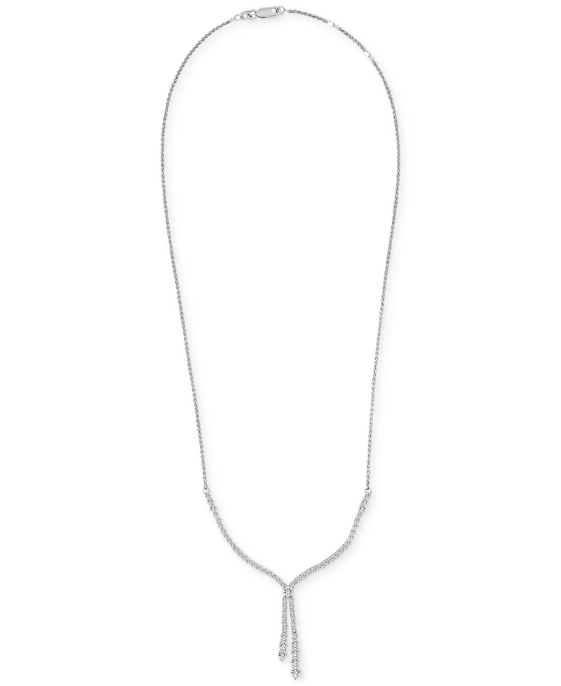 Wrapped in Love Diamond Lariat Necklace (2 ct. t.w.) in 14k White Gold, 16-3/4" + 2" extender, Exclusively at Macy's
