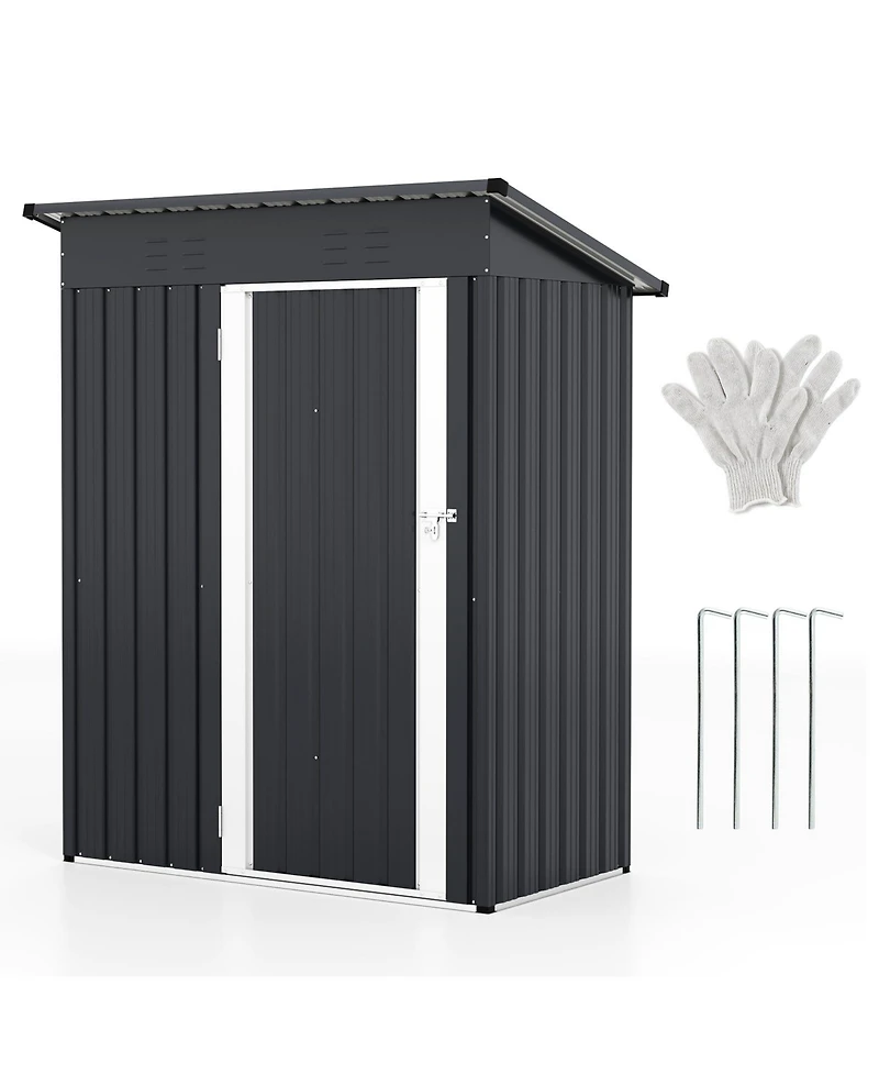 Slickblue Outdoor Storage Shed with Sloped Roof and Lockable Door