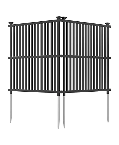 Slickblue Air Conditioner Fence Panel with Metal Ground Stakes for Outside