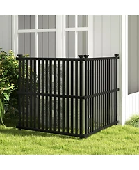 Slickblue Air Conditioner Fence Panel with Metal Ground Stakes for Outside