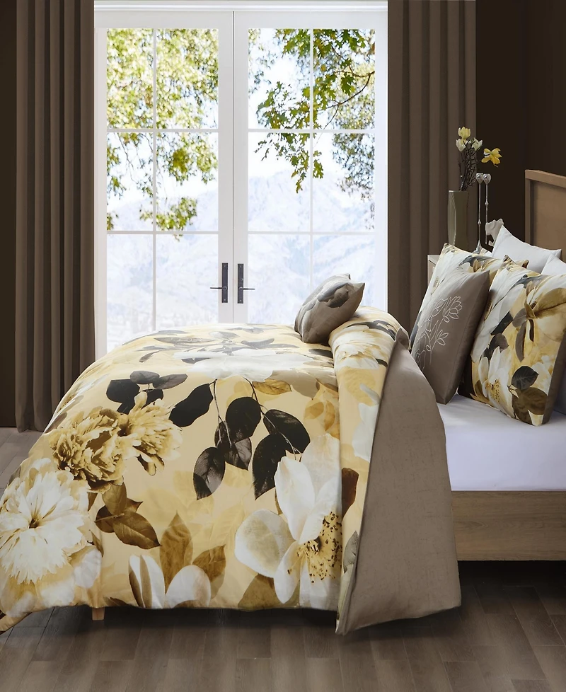 Bebejan Zayra Bedding 100% Cotton Sateen 5 Piece King Size Reversible Comforter Set