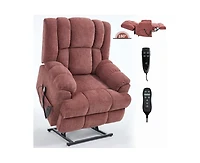 Dual Motor Heat Massage Power Lift Recliner Chair, Up to 350 lbs, Medium-Firm, Heavy-Duty with Power Remote