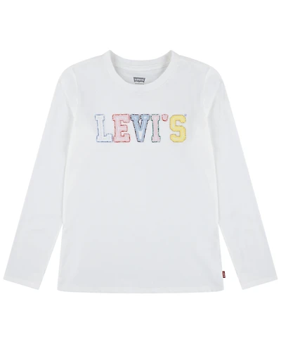 Levi's Toddler and Little Girls Crochet Logo Long Sleeve T-Shirt