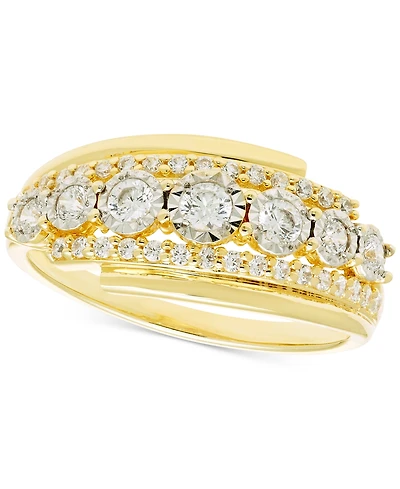 Diamond Three Row Ring (1/2 ct. t.w.) in 14k Gold