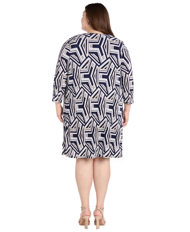 R & M Richards Plus 3/4-Sleeve Jacket Dress