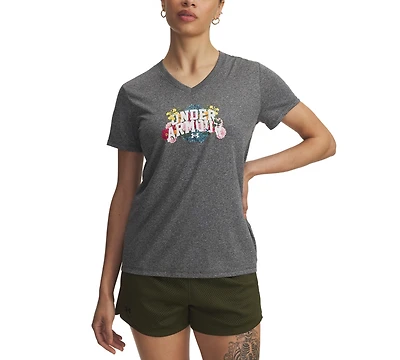 Under Armour Women's Ua Tech Watercolor Graphic V-Neck T-Shirt