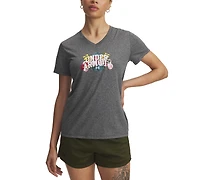 Under Armour Women's Ua Tech Watercolor Graphic V-Neck T-Shirt