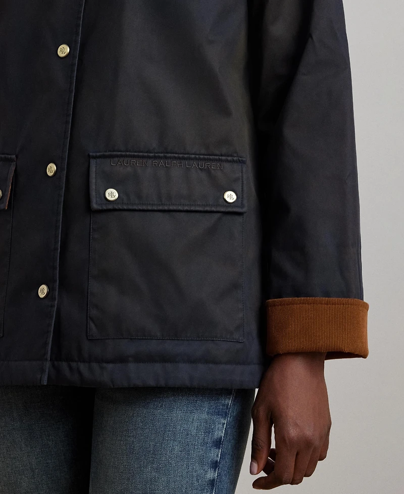 Lauren Ralph Women's Cord-Collar Waxed Jacket