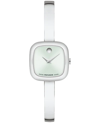 Movado Women's Museum Cushion Swiss Quartz Stainless Steel Bangle Watch, 21.50mm