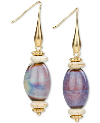 Patricia Nash Teal Ceramic Bead Drop Earrings
