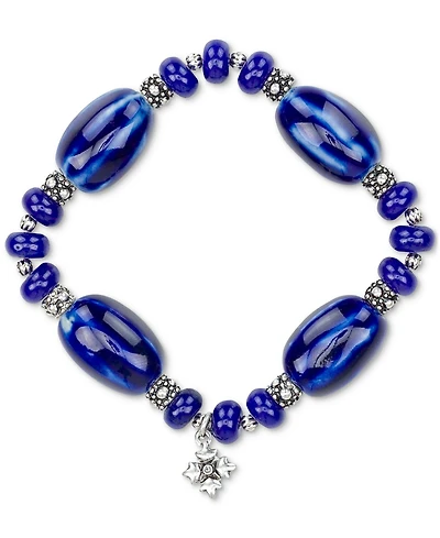 Patricia Nash Blue Textured Ceramic Stretch Bracelet