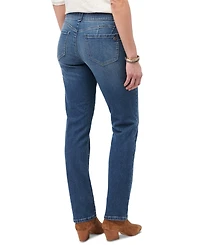 Democracy Petite "Ab"solution High-Rise Straight-Leg Jeans