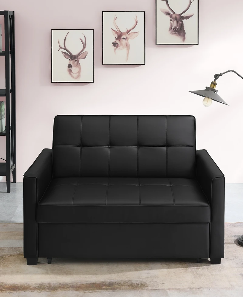 Gold Sparrow 51" Faux Leather Chandler Convertible Loveseat Bed, Created for Macy's