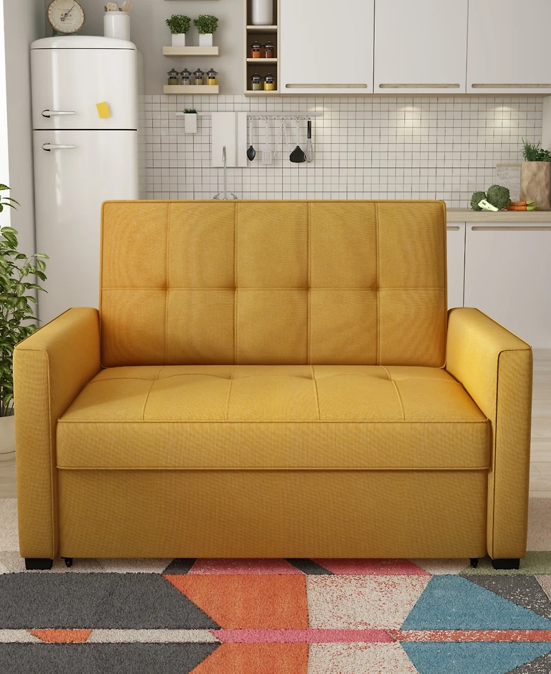 Gold Sparrow 51" Polyester Chandler Convertible Loveseat Bed, Created for Macy's