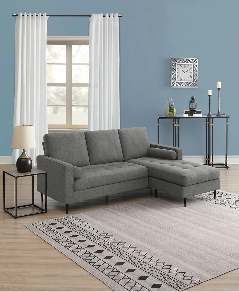 Gold Sparrow 82" Polyester Lexington Reversible Sectional, Created for Macy's