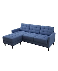Gold Sparrow 82" Polyester Logan Reversible Sectional Sofa with Ottoman, Created for Macy's