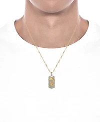 Men's Diamond Pave Dragon Dog Tag 22" Pendant Necklace (1 ct. t.w.) in 10k Gold