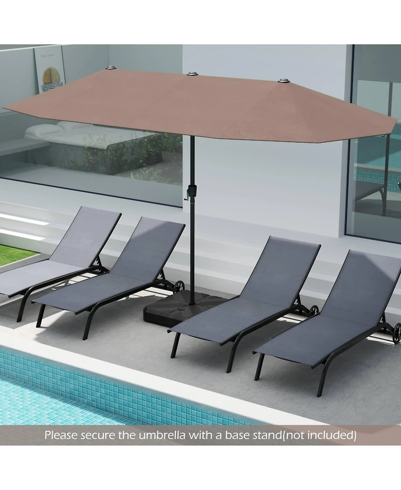 Gymax 13 Ft Double-sided Patio Umbrella Outdoor Large Twin