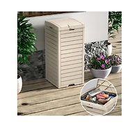 Mondawe 31 Gallon Large Outdoor Trash Can with Lid and Liquid Drawer