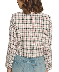 Central Park West Women's Big Button Collarless Jacket