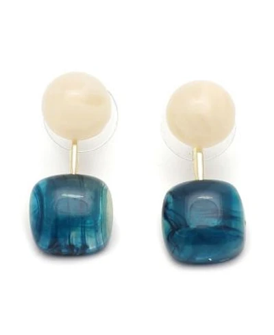 Sohi Womens Blue Stone Drop Earrings