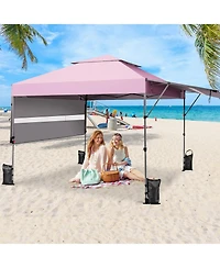 Outdoor Instant Pop-up Canopy Tent with Dual Half Awnings