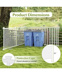 2 Piece Vinyl Picket Fence Set for Garden and Yard Decoration