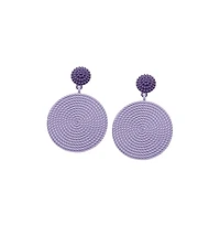 Sohi Women's Purple Circular Rope Drop Earrings