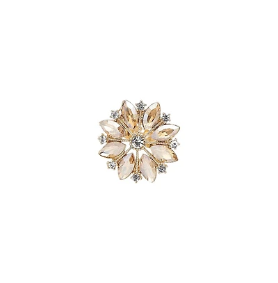 Sohi Women's Pink Marquise Flower Cocktail Ring