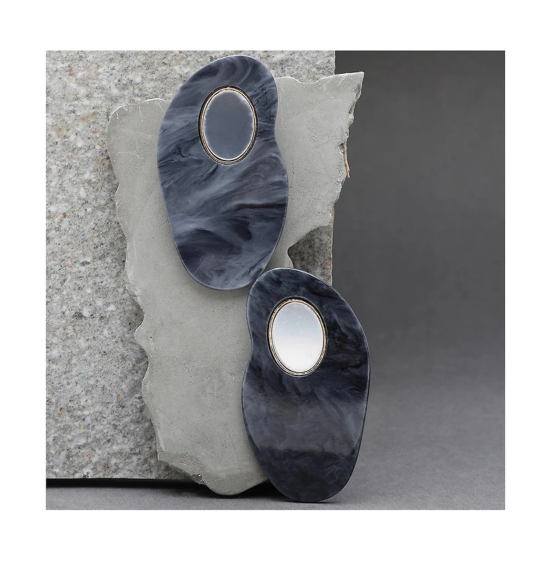 Sohi Women's Marble Drop Earrings