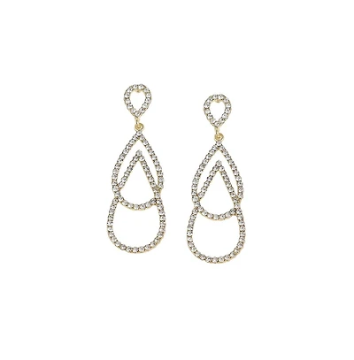Sohi Women's Black Teardrop Drop Earrings