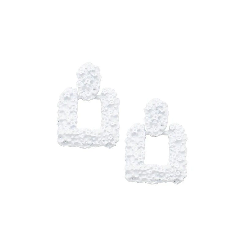 Sohi Women's Purple Corroded Drop Earrings