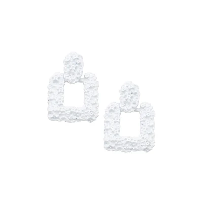 Sohi Women's Purple Corroded Drop Earrings