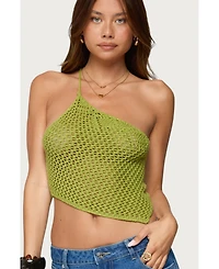 Edikted Women's Daley Asymmetric One Shoulder Crochet Top
