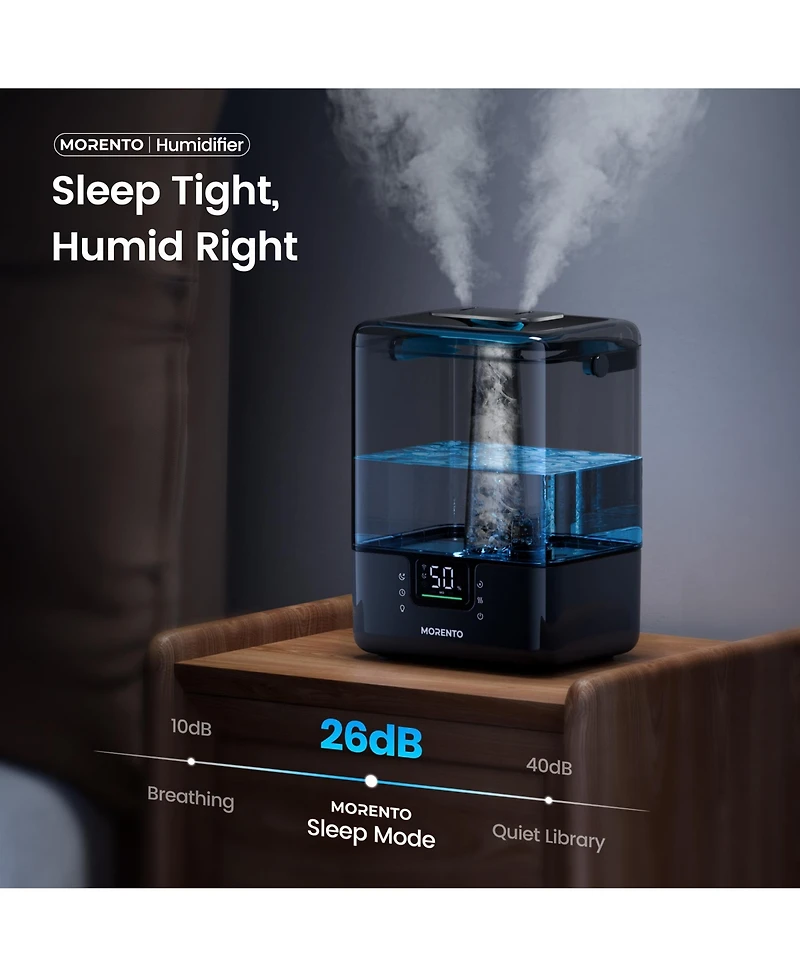 Morento Smart Humidifier for Bedroom Large Room Home, 6L Cool Mist Humidifiers with Essential Oil Diffuser, App & Voice Control