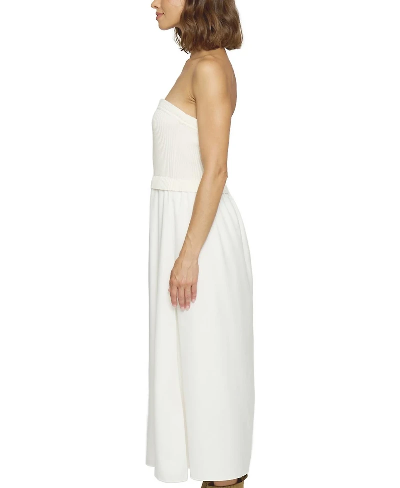 Central Park West Women's Tube Dress With Woven Skirt