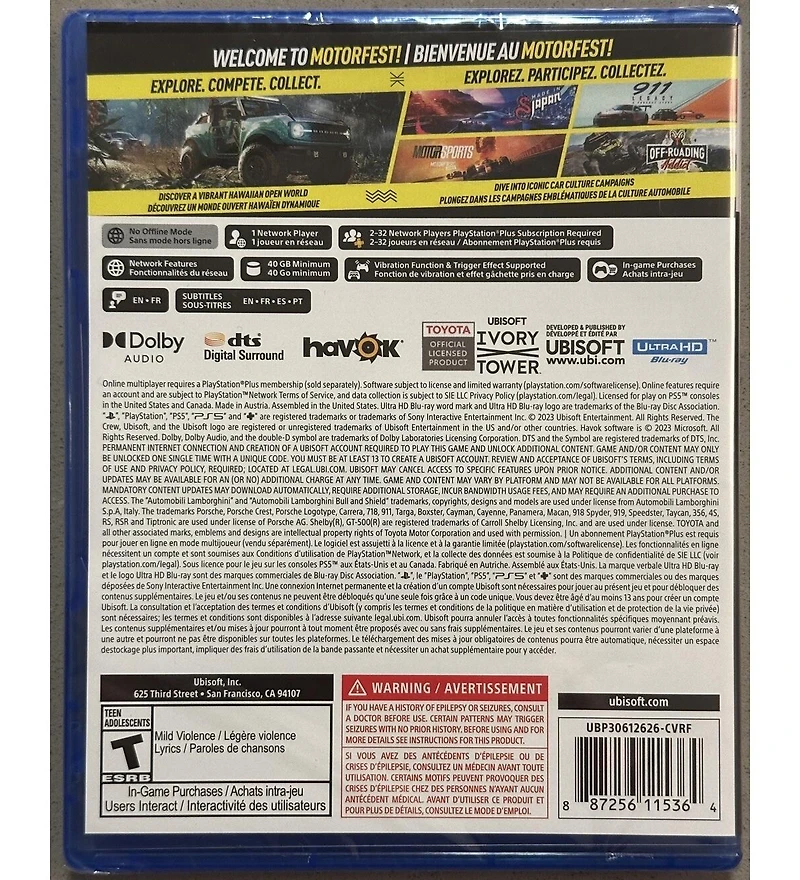 Ubisoft The Crew Motorfest Replen (English/French) for Playstation 5