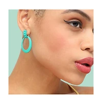 Sohi Women's Pink Halo Drop Earrings