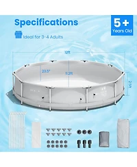 Mecale Round Above Ground Swimming Pool With Pool Cover