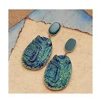 Sohi Women's White Under-The-Sea Drop Earrings