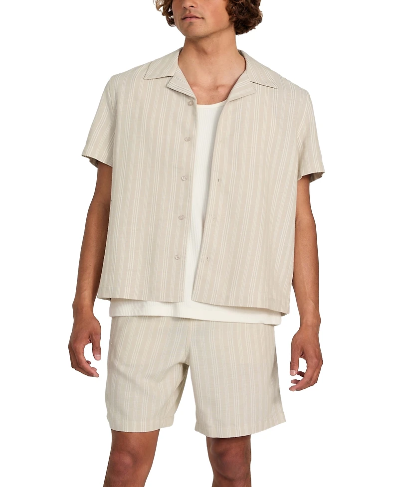 Guess Men's Fletcher Short Sleeve Button-Front Camp Shirt