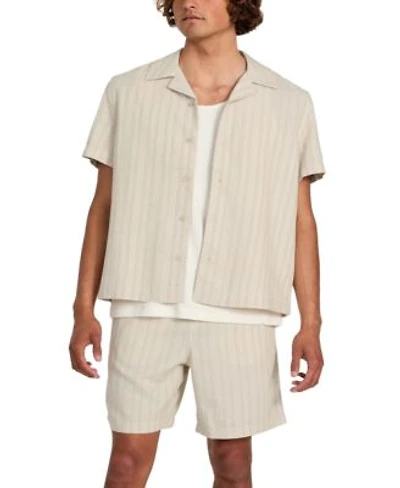 Guess Mens Textured Camp Shirt Drawstring Shorts