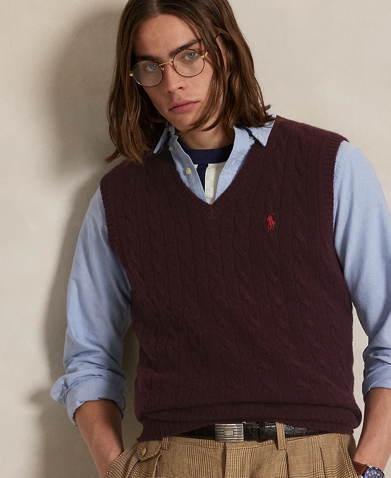 Polo Ralph Lauren Men's Cable-Knit Wool-Cashmere Sweater Vest