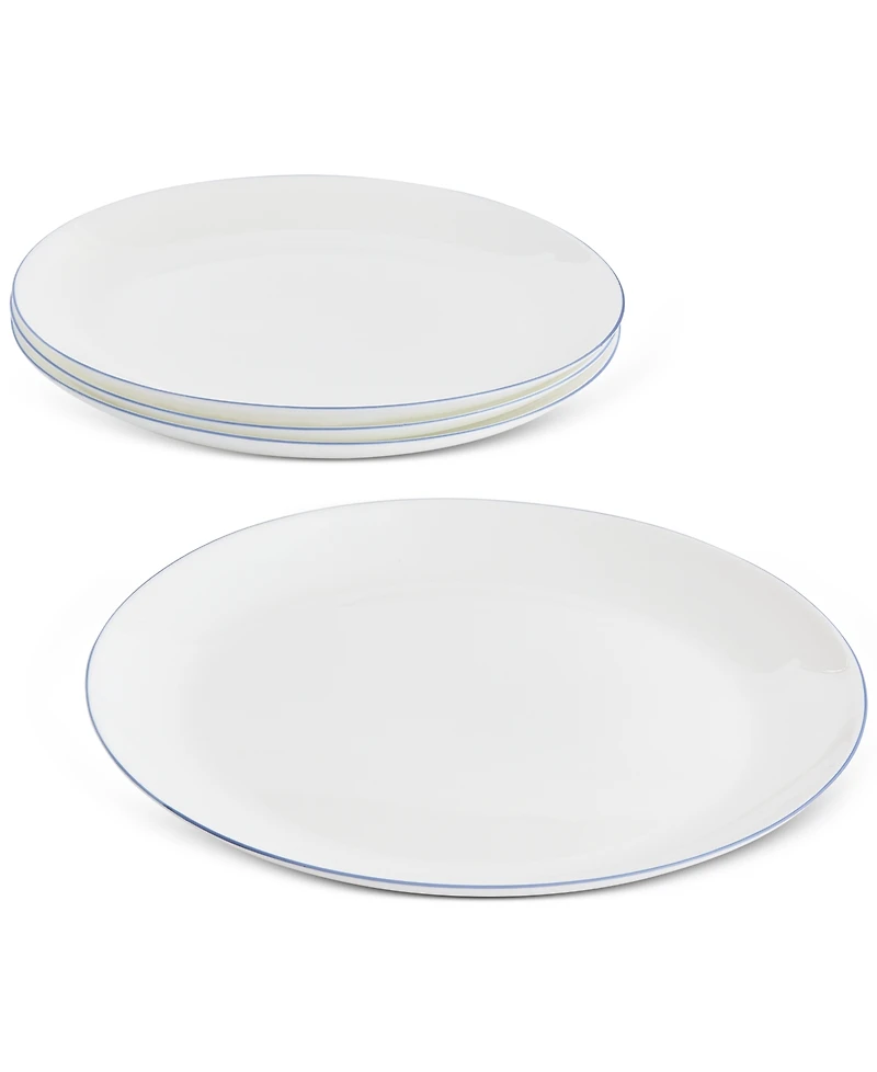 Arch Studio Opal Glass Blue Rim Dinner Plate, Set of 4, Exclusively at Macy's
