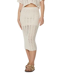 Roxy Juniors' Sea Swirl Crochet Midi Skirt