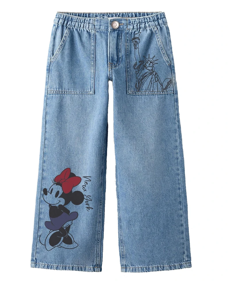 Disney Toddler and Little Girls 2-Piece Minnie I Love New York T-Shirt Denim Pants Set