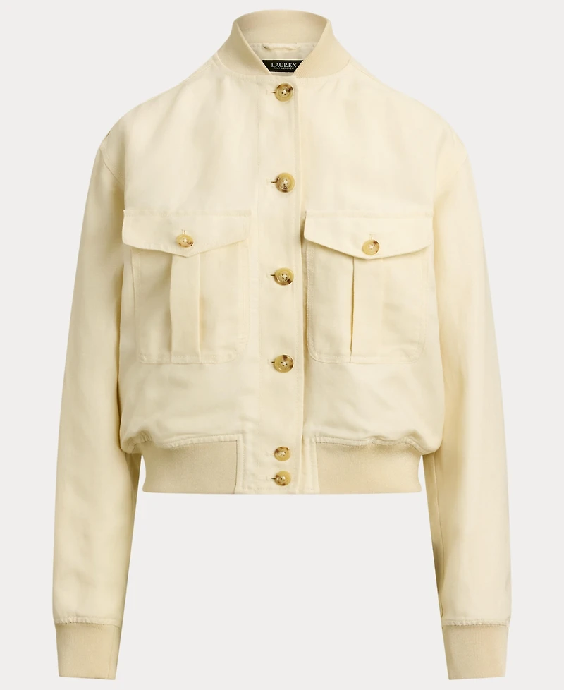 Lauren Ralph Women's Linen-Blend Bomber Jacket