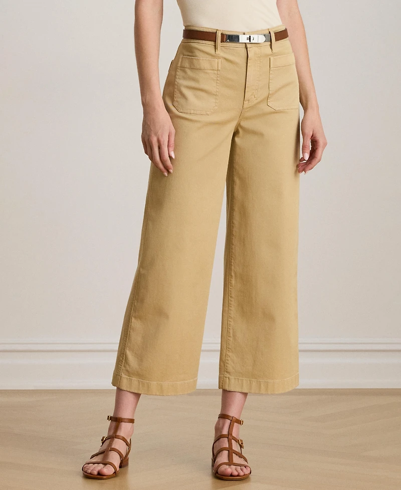 Lauren Ralph Women's Stretch Chino Wide-Leg Cropped Pants