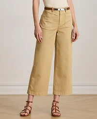 Lauren Ralph Women's Stretch Chino Wide-Leg Cropped Pants
